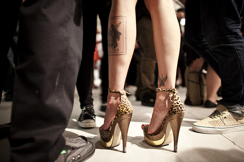 fashion, gold and heels