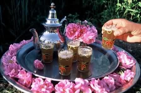 mint tea,  moroccan and  moroccan rose