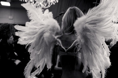 angels, black and white and model