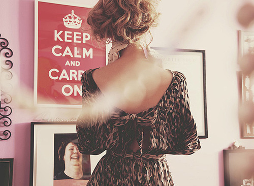 blonde, carry on, fashion, girl, hair, keep calm