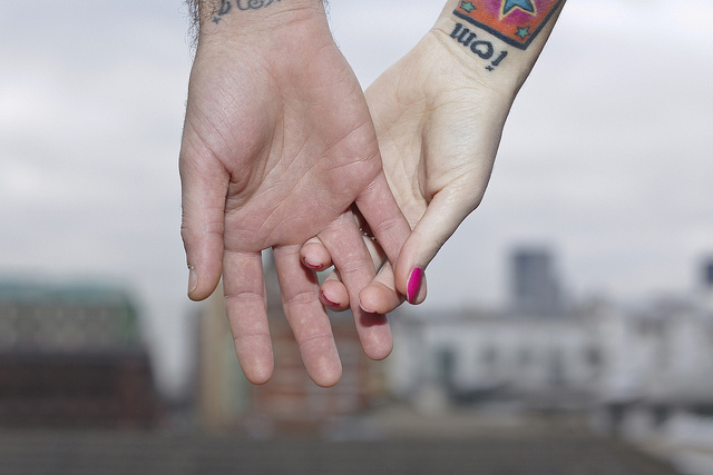 couple, cute and hands