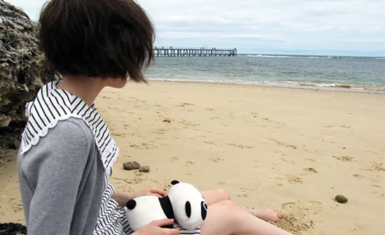 beach, dress and panda