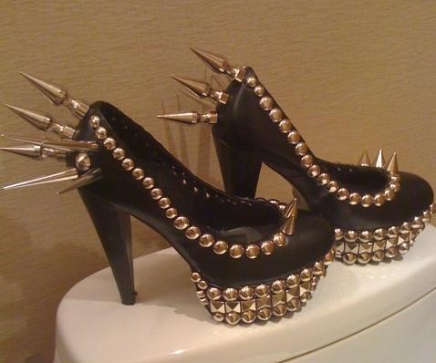 black, high heels and metal