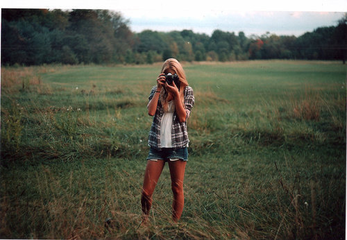 blonde, camera and girl