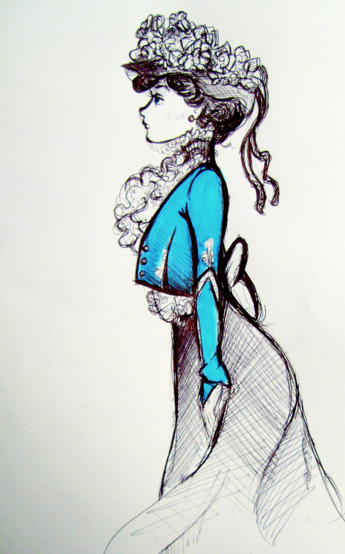 blue, illustration and sketch
