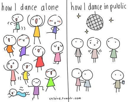 alone, cartoon and dance