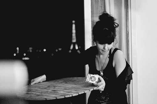 black & white, cigarettes and eiffel tower