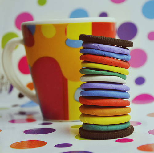 colorful, cookie and cup
