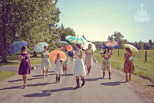 adorable, bridesmaids and colorful