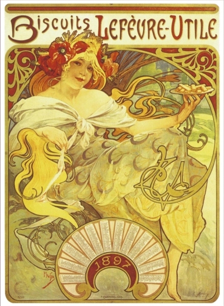 alfons mucha, biscuits and fin de siecle