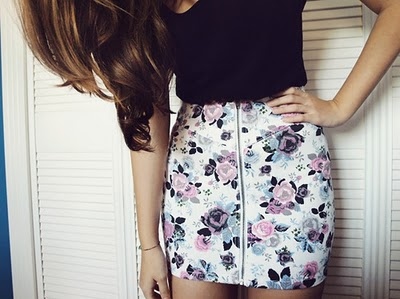 beautiful, flowers, girl, hair, half-body, skirt