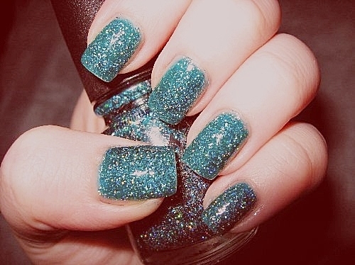 blue, green and nail polish