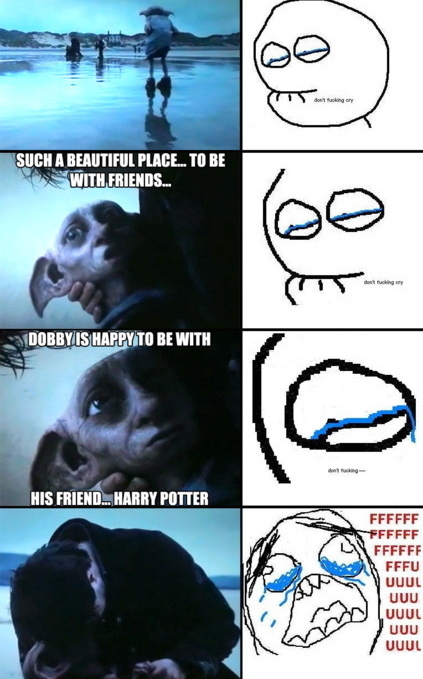 cry, dobby and friend