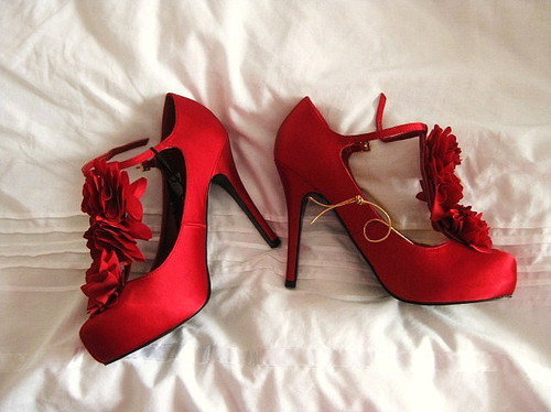 fashion, heels and red