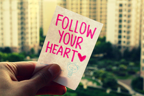 follow, heart and letter