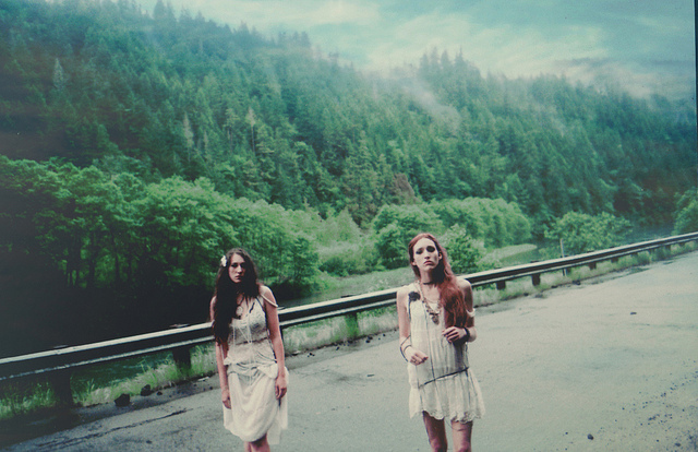 girls, nature and vintage