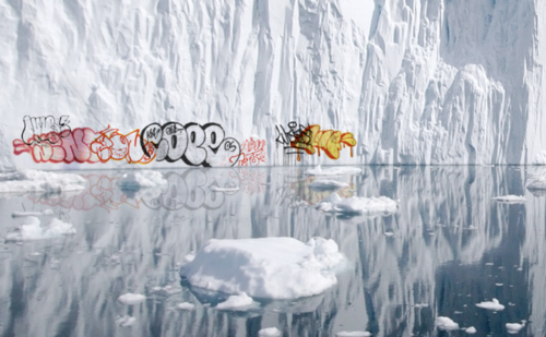 glacier,  glaciers and  graffiti