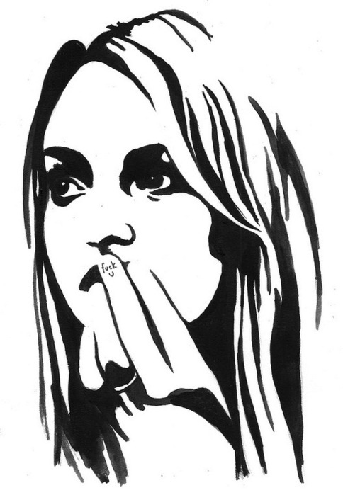 beatiful, black and white, cool, fuck, fuck u, girl