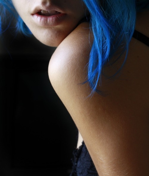 beautiful, blue hair and fashion