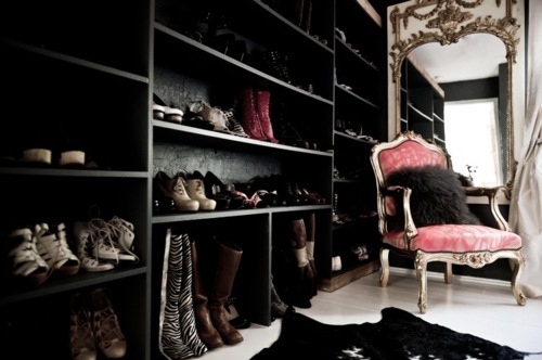 black, chair and closet