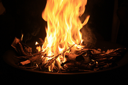 bonfire, fire and light
