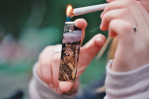 cigarette, fire and girl