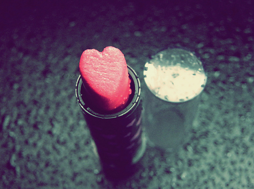 heart, lipstick and object