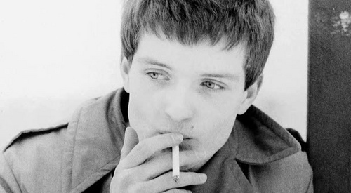 black and white,  cigarette and  ian curtis