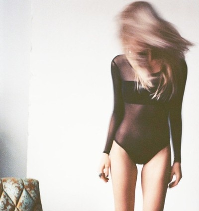 blonde, blur and bodysuit