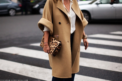 camel, coat, fashion, girl, half-body, leopard