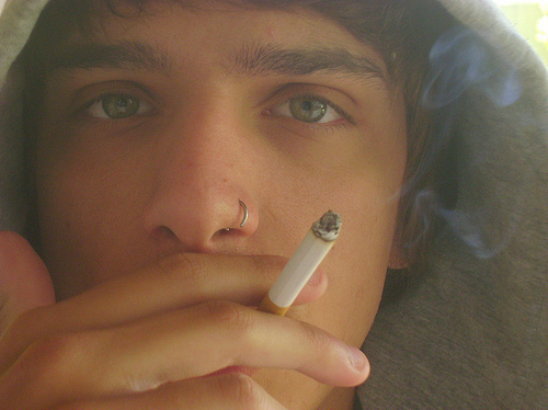 cigarette, cute and eyes