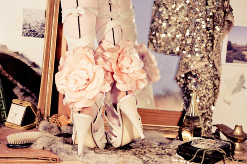 fashion, flower and mirror