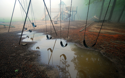 fog,  mist and  playground