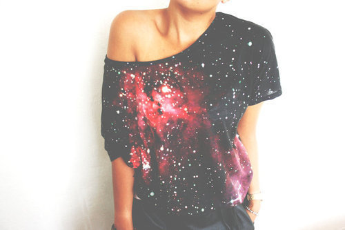 galaxy, off the shoulder and stars