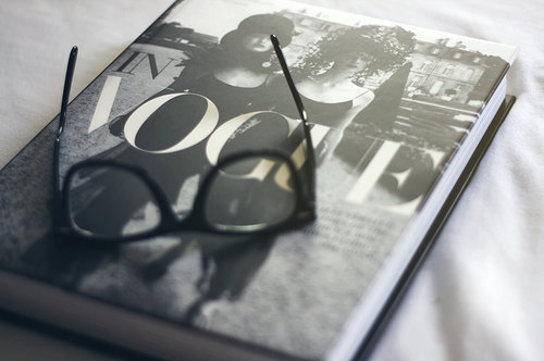 bed, book and glasses
