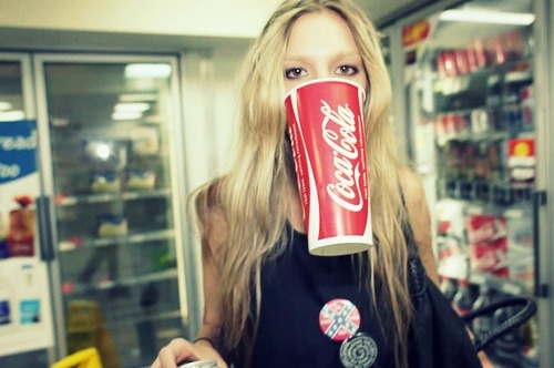 black, blond and coca cola