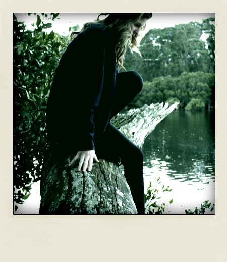 blonde, girl, nature, photo, polariod, tree