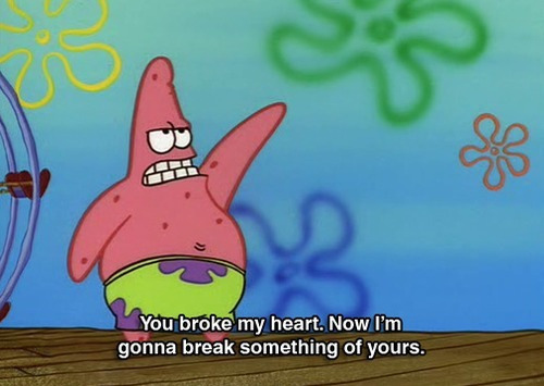 broke, broken heart and spongebob squarepants
