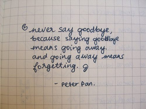 forget, forgetting and goodbye