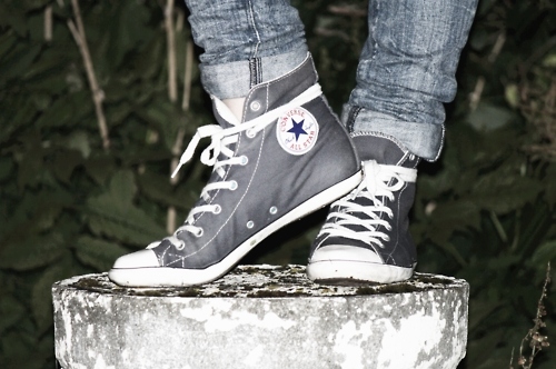 all star, converse and girl