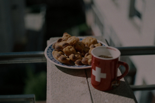 bokeh, breakfast and mug