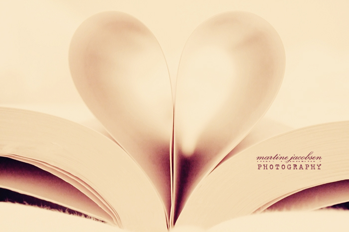 book, heart and love