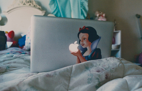 apple, fairy tale and laptop