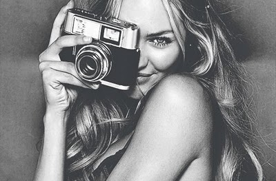 black and white,  blonde and  camera