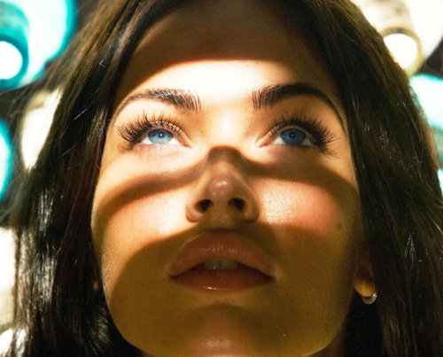 blue eyes, lip injections and megan fox