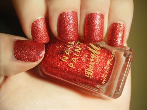 barry m, glitter and nail