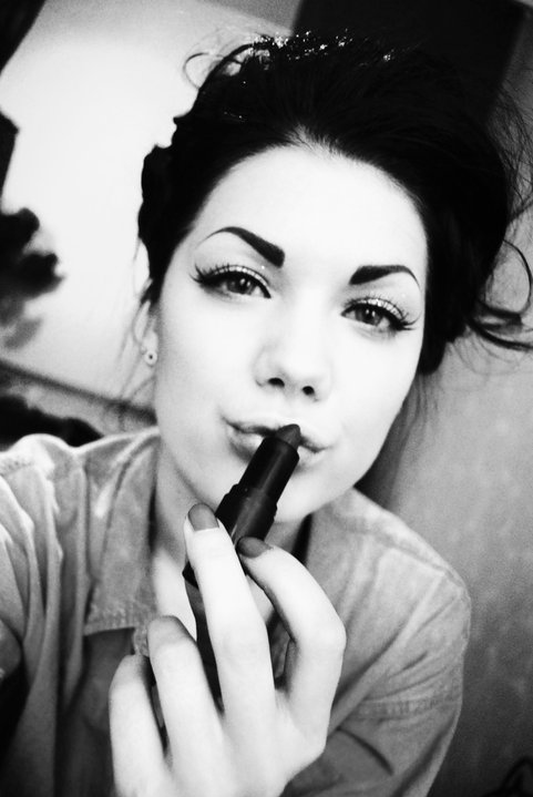 beautiful, black and white and eyebrows