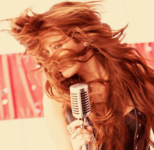 cyrus, hair and microphone