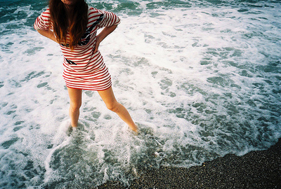 dress,  girl and  ocean