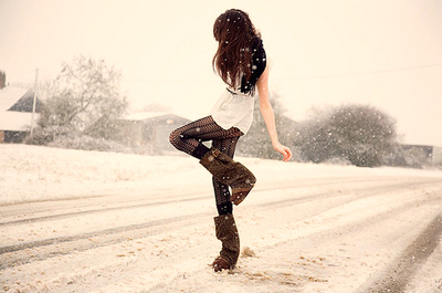 girl,  ice and  snow